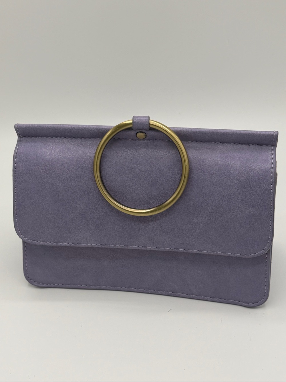 NWOT Joy Susan Aria Ring Bag Lavender Vegan Leather Crossbody Wristlet Clutch